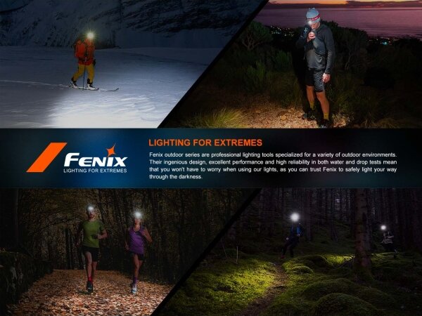 Fenix HP12RTABL - Lampada frontale LED dimmerabile e ricaricabile via USB, 4000 mAh, IP66, 1300 lm, 310 h, nera