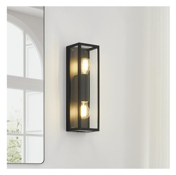 Eglo 33856 - Applique da esterno ALAMONTE 2xE27/60W/230V IP44 nera