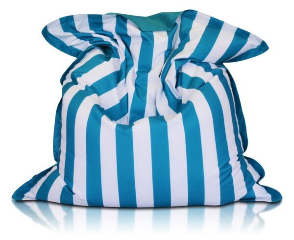 Pouf a sacco elegante, colore blu, Misure 80 x 120 x 80 cm