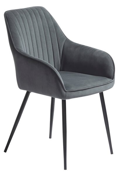 Set di sedie da pranzo grigia in imbottito con braccioli 2 pz Nolan Stripe – Unique Furniture