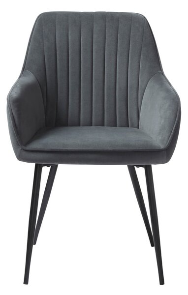 Set di sedie da pranzo grigia in imbottito con braccioli 2 pz Nolan Stripe – Unique Furniture