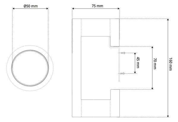 Applique da Parete 2xGU10 Cilindrica Ø75mm in Gesso Pitturabile