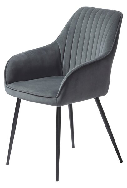Set di sedie da pranzo grigia in imbottito con braccioli 2 pz Nolan Stripe – Unique Furniture