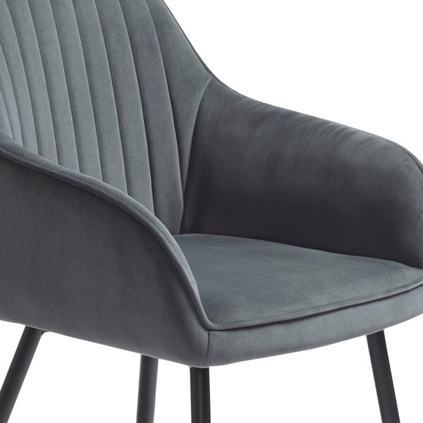 Set di sedie da pranzo grigia in imbottito con braccioli 2 pz Nolan Stripe – Unique Furniture