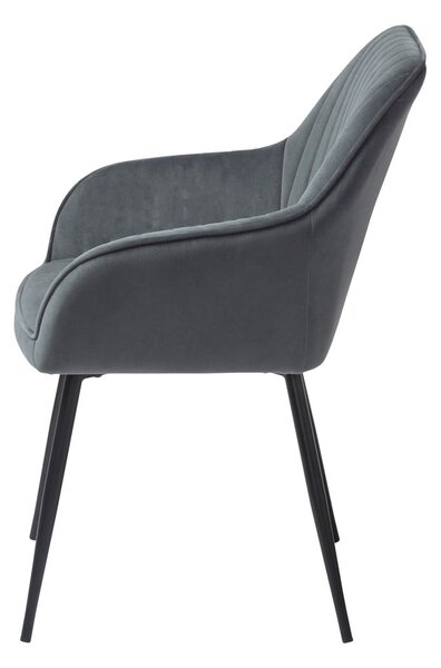 Set di sedie da pranzo grigia in imbottito con braccioli 2 pz Nolan Stripe – Unique Furniture