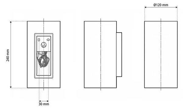 Applique da Parete 2xGU10 Cilindrica Ø120mm in Gesso Pitturabile