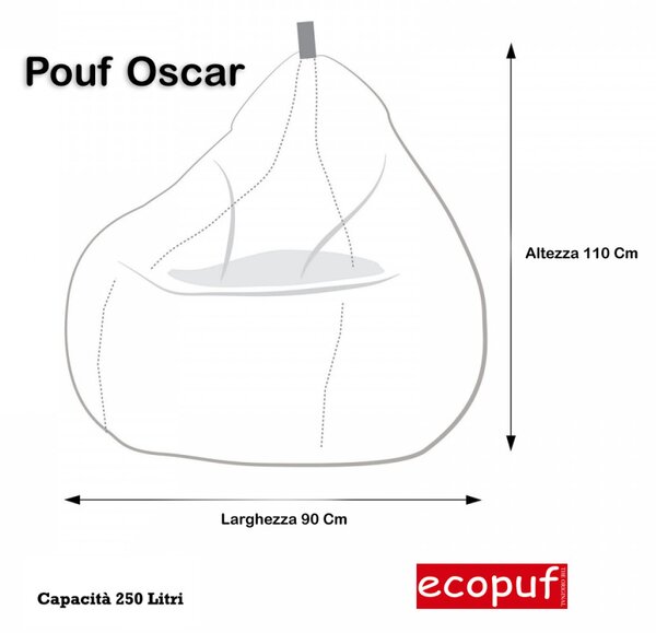 Pouf poltrona sacco oscar in poliestere outdoor