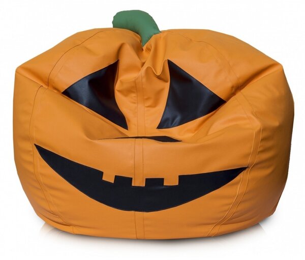 Pouf a sacco zucca halloween in ecopelle