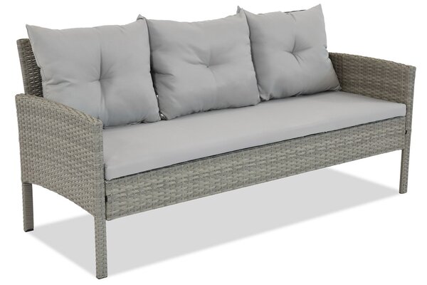 Divano in tecnorattan a 3 posti Bari Garden Point grigio chiaro
