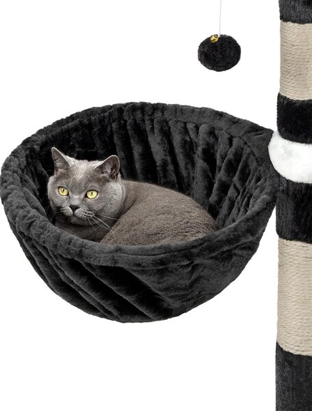 Lionto Set da 2 cucce per tiragraffi, superficie di riposo con robusto telaio in metallo e rivestimento in tessuto, diametro 40 cm, profondità 25 cm, nero