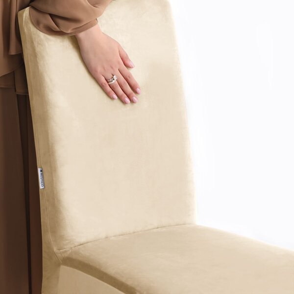 Coprisedia beige con rivestimento elastico per sedie 48 cm Sento – Restilo