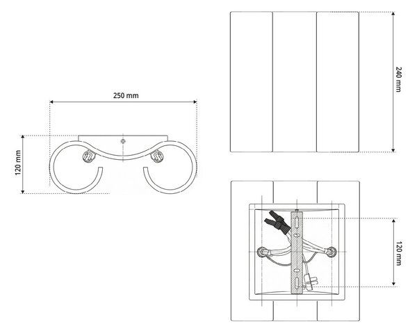 Applique da Parete 4xG9 PAPIRO in Gesso Pitturabile