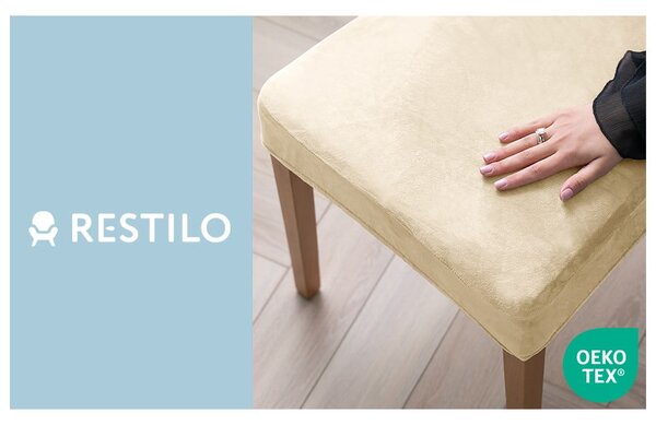 Coprisedia beige con rivestimento elastico per sedie 48 cm Sento – Restilo
