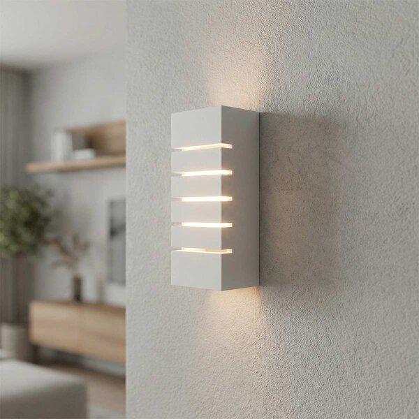 Applique da Parete E14 RIFT Rettangolare in Gesso Pitturabile