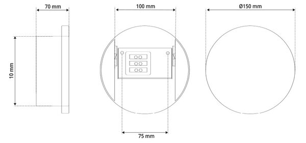 Applique Rotonda da Parete G9 DISCO in Gesso Pitturabile