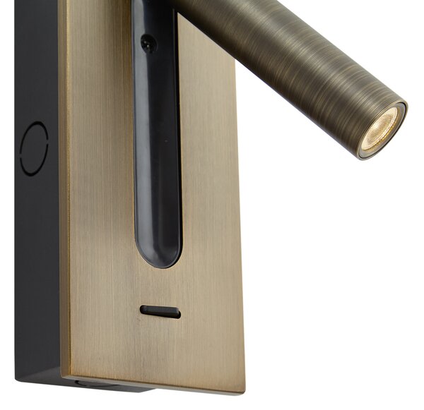 Set di 2 lampade da parete moderne bronzo scuro incl. LED - Plaza