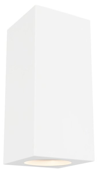 Applique da Parete 2xGU10 Rettangolare in Gesso Pitturabile