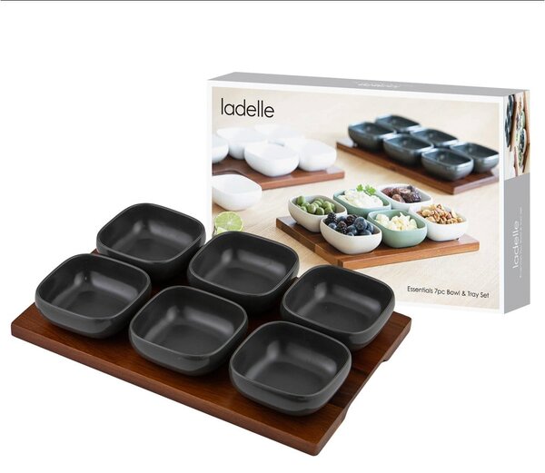 Set da portata da portata color antracite in porcellana 6 pz Essentials – Ladelle
