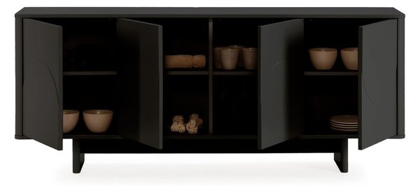 Cassettiera nera 180x75x40 cm Solei – MOME