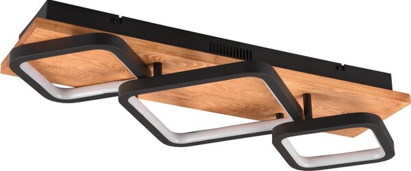 Lampada da soffitto a LED RAMA 32 W, 3000 K, 3800 lm, metallo nero, dimensioni: 12 x 67 x 32 cm, IP20, Trio