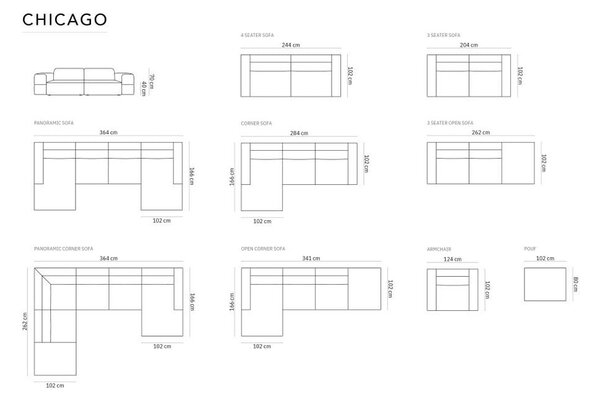 Divano angolare beige (angolo sinistro) Chicago - Cosmopolitan Design