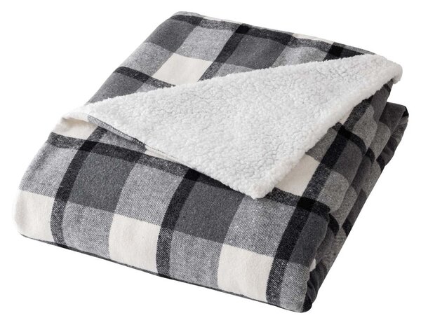 Coperta grigia in sherpa 125x150 cm Ecossais – douceur d'intérieur