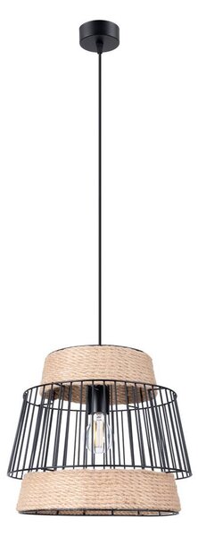 Lampada a sospensione BRILO 1xE27 15W acciaio/corda 137x35x35cm Sollux Lighting