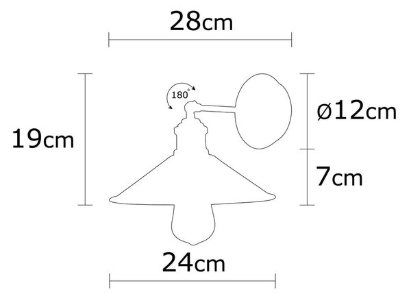 Lampada da parete nera ø 24 cm Berceste – Opviq lights