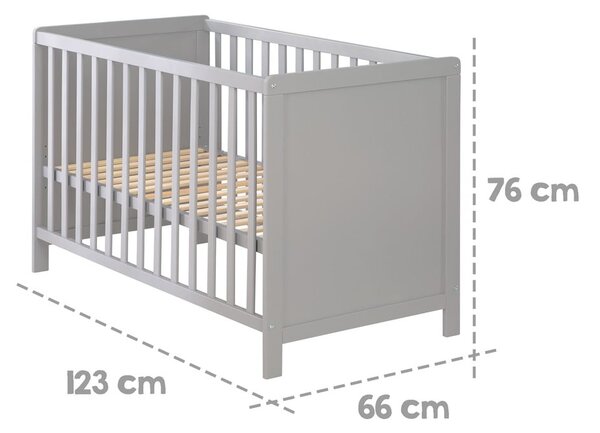 Lettino grigio/grigio tortora 60x120 cm Hamburg – Roba