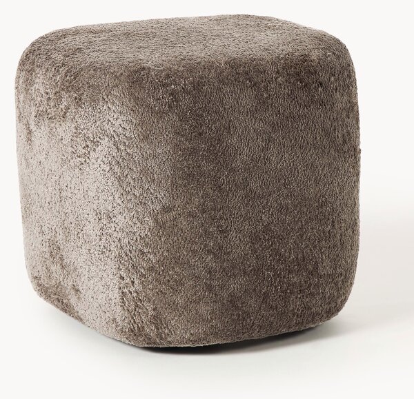 Pouf alto in teddy bouclé Wolke