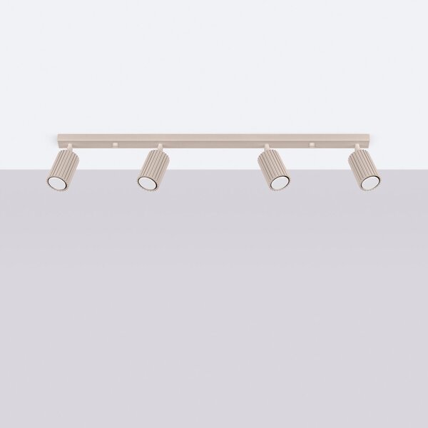 Lampada da soffitto KARBON 3P taupe 4xGU10 10W alluminio 16.5x6.5x81cm Sollux Lighting