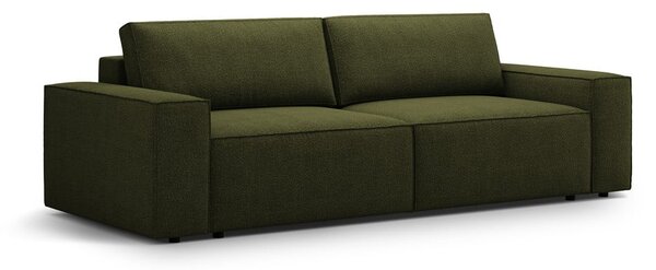 Divano letto verde scuro in tessuto bouclé 247 cm Jodie - Micadoni Home