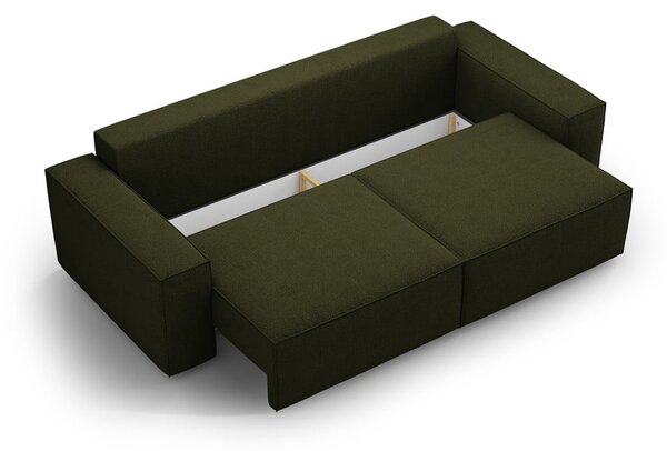 Divano letto verde scuro in tessuto bouclé 247 cm Jodie - Micadoni Home