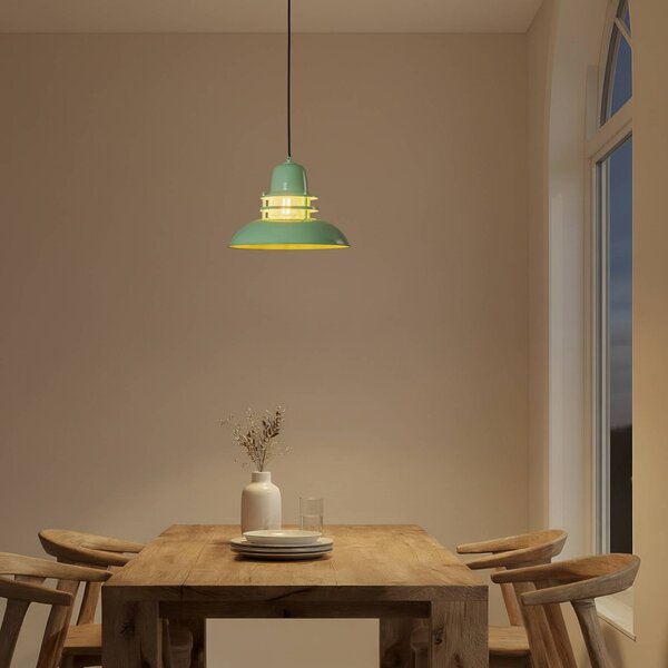 Lampada a sospensione Lorenz ROYALTECH, dimmerabile, Verde, Soggiorno / Sala da pranzo, Metallo, Vintage, Lampada a sospensione