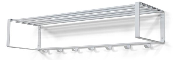 Attaccapanni da parete bianco in metallo con scaffale 100 cm Rex – Spinder Design