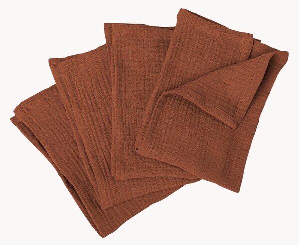 Set di 4 tovaglioli in cotone muslin fatti a mano Carla