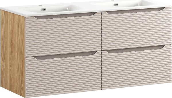 Mobile Bagno 120 Cm Con Doppio Lavabo In Vetroceramica 121 Cm