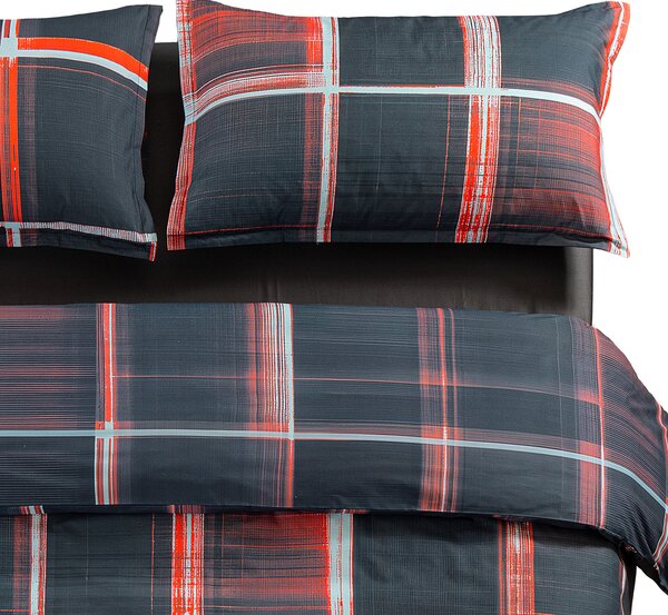 Copripiumino Con Federe In Percalle Psychedelic Checks Matrimoniale Discovery Dark Caleffi