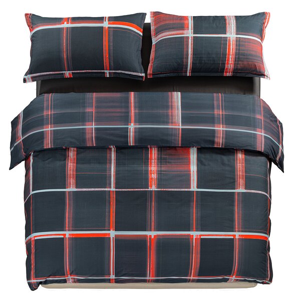 Copripiumino Con Federe In Percalle Psychedelic Checks Matrimoniale Discovery Dark Caleffi