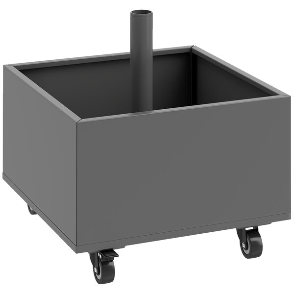 Outsunny Piede per ombrellone 2 in 1 supporto ombrellone con ruote universali fori di drenaggio vaso per fiori 50 x 50 x 46 cm grigio scuro