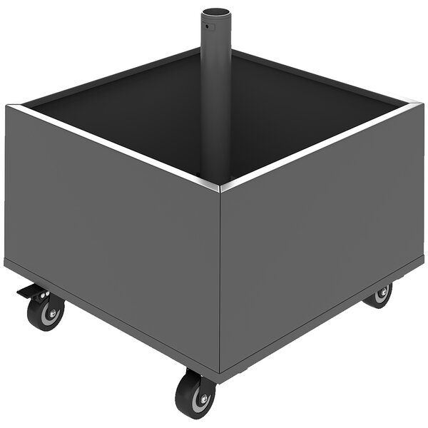 Outsunny Piede per ombrellone 2 in 1 supporto ombrellone con ruote universali fori di drenaggio vaso per fiori 50 x 50 x 46 cm grigio scuro