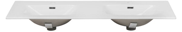 Comad SKY 120D lavabo doppio 121x46 cm in Vetroceramica bianca