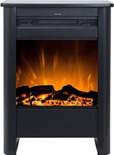 Stufa elettrica a legna 46 cm 1500 W nera