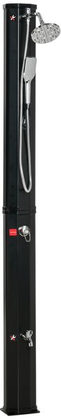 Outsunny Doccia solare da esterno serbatoio 35L pressione max 3,5 bar, miscelatore, grande soffione, doccetta, rubinetto per i piedi