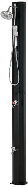 Outsunny Doccia solare da esterno serbatoio 35L pressione max 3,5 bar, miscelatore, grande soffione, doccetta, rubinetto per i piedi