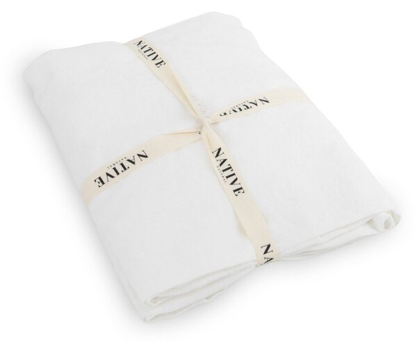 Set copripiumino e federa bianco in lino per letto singolo 135x200 cm Blanco – Native Natural