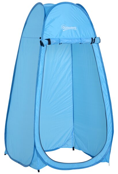 Outsunny Tenda da doccia pieghevole pop-up automatica istantanea armadio da cambio campeggio poliestere blu