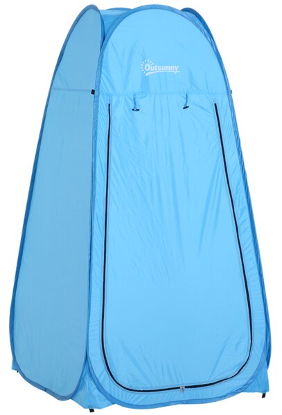 Outsunny Tenda da doccia pieghevole pop-up automatica istantanea armadio da cambio campeggio poliestere blu