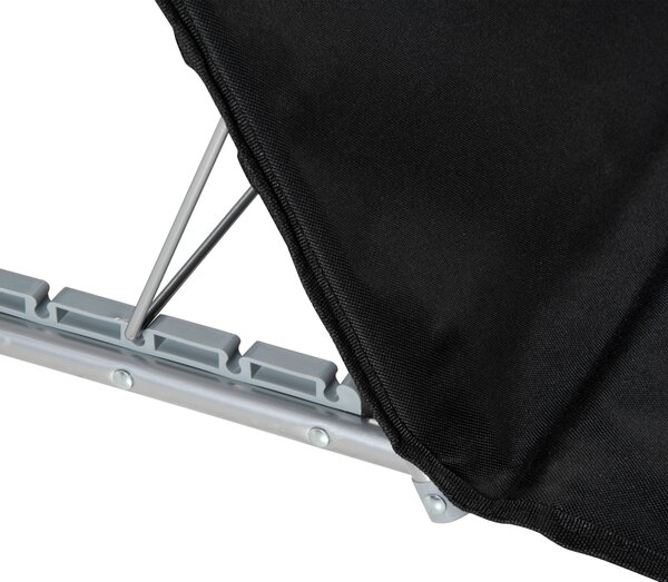 Outsunny Set di 2 Tappetini da Spiaggia Imbottiti - Materassi da Spiaggia - tappetini da Spiaggia - Schienale reclinabile Multi-Posizioni - Borsa per il Trasporto Inclusa - Metallo Poliestere PE Nero