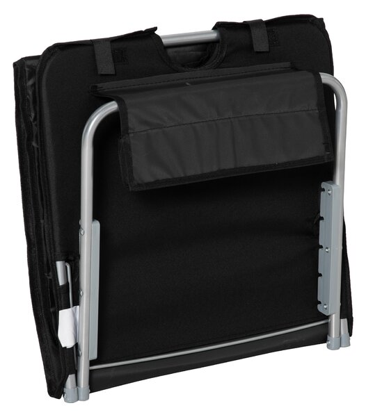 Outsunny Set di 2 Tappetini da Spiaggia Imbottiti - Materassi da Spiaggia - tappetini da Spiaggia - Schienale reclinabile Multi-Posizioni - Borsa per il Trasporto Inclusa - Metallo Poliestere PE Nero